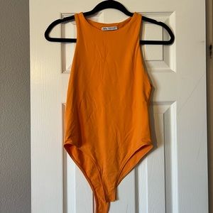 Zara orange bodysuit